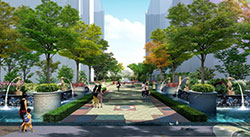 高档西班牙风情园林景观设计-珠江地产商业街